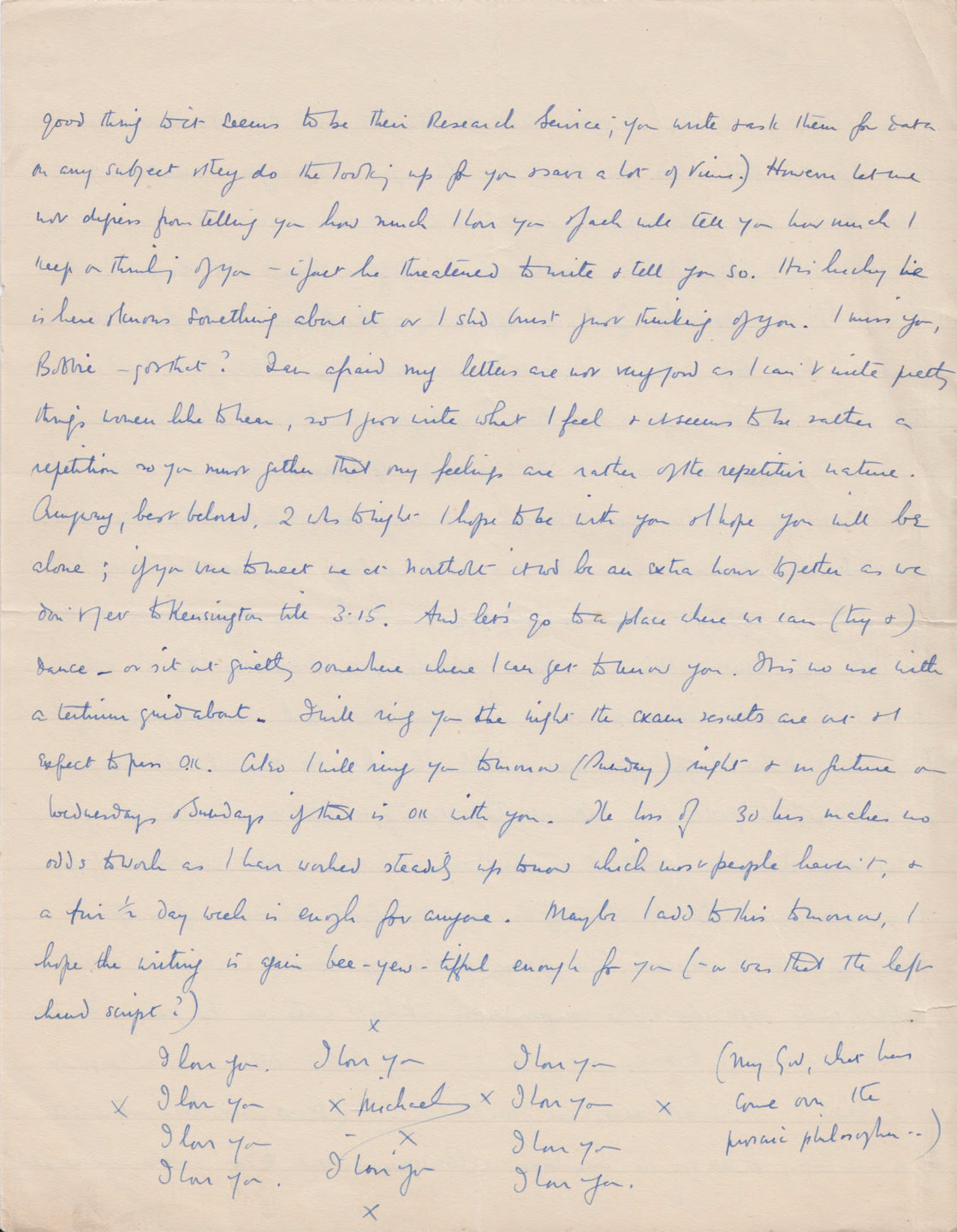 A romantically signed letter [Private collection of Liz Hodgkinson]